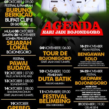 Berikut Agenda Kegiatan Hari Jadi Bojonegoro Ke-341